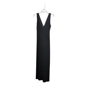 Laundry by Design Black Satin V-Neck Dress Size 6